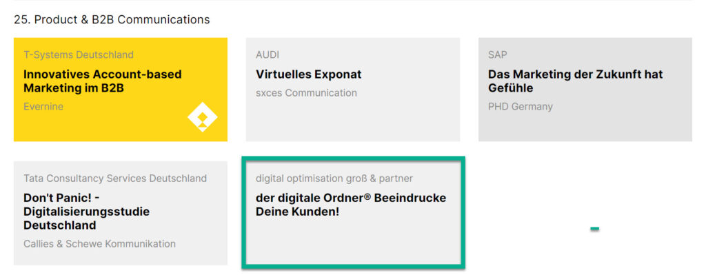 TOP5 beim Deutschen Online Kommunikationspreis